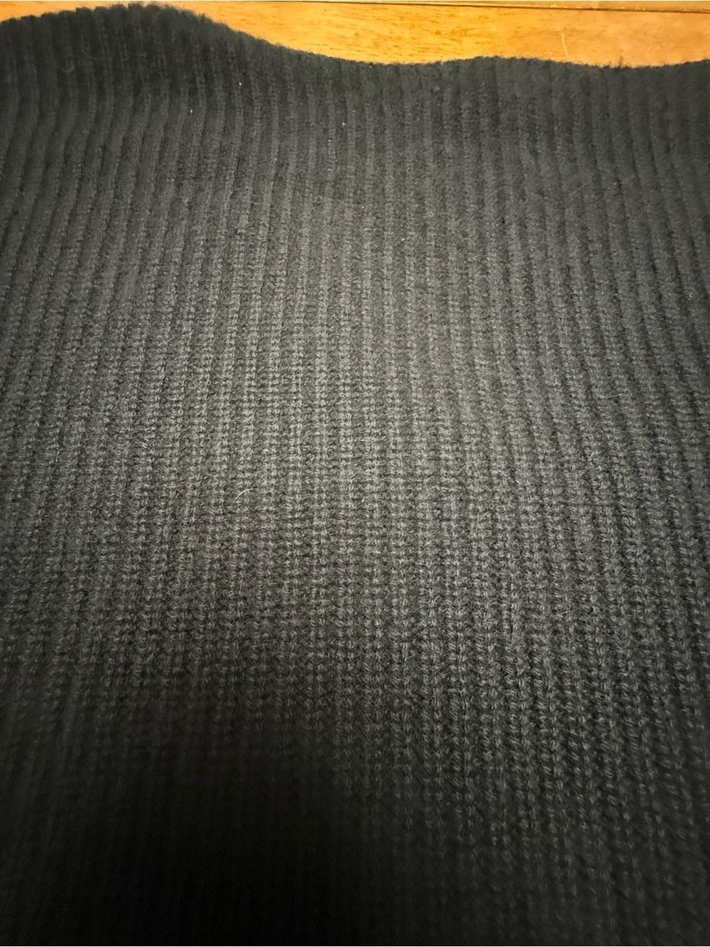 J. Crew Heavyweight Black Ribbed V-Neck Cashmere Sweater XL
